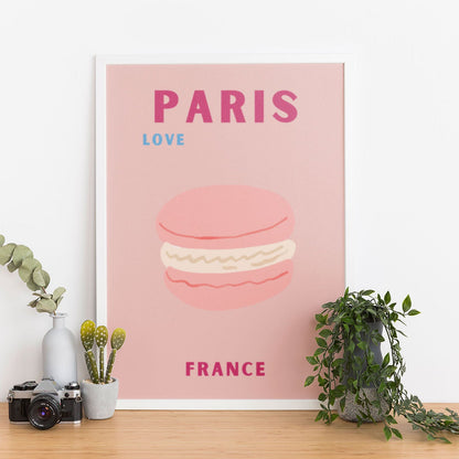 Wes Co Gallery Poster Paris Pink France Colorful Travel 12 x 16" Home Goods - Travel Illustrations Edge to edge Art Print