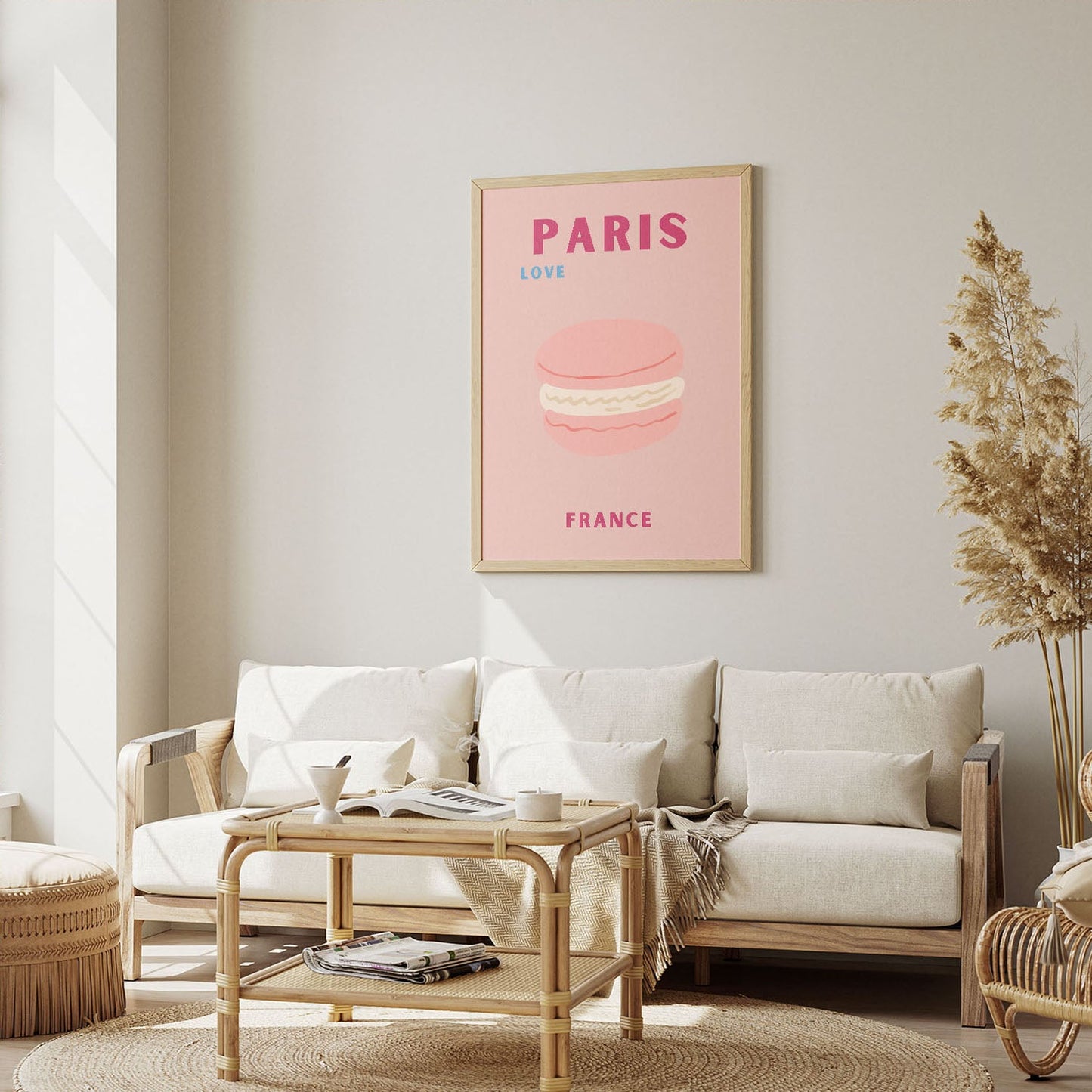 Wes Co Gallery Poster Paris Pink France Colorful Travel 12 x 16" Home Goods - Travel Illustrations Edge to edge Art Print