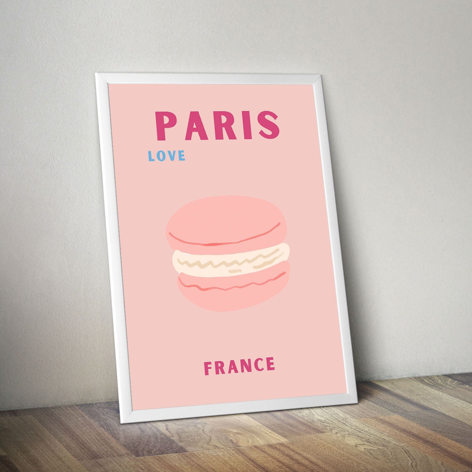 Wes Co Gallery Poster Paris Pink France Colorful Travel 16 x 20" Home Goods - Travel Illustrations Edge to edge Art Print