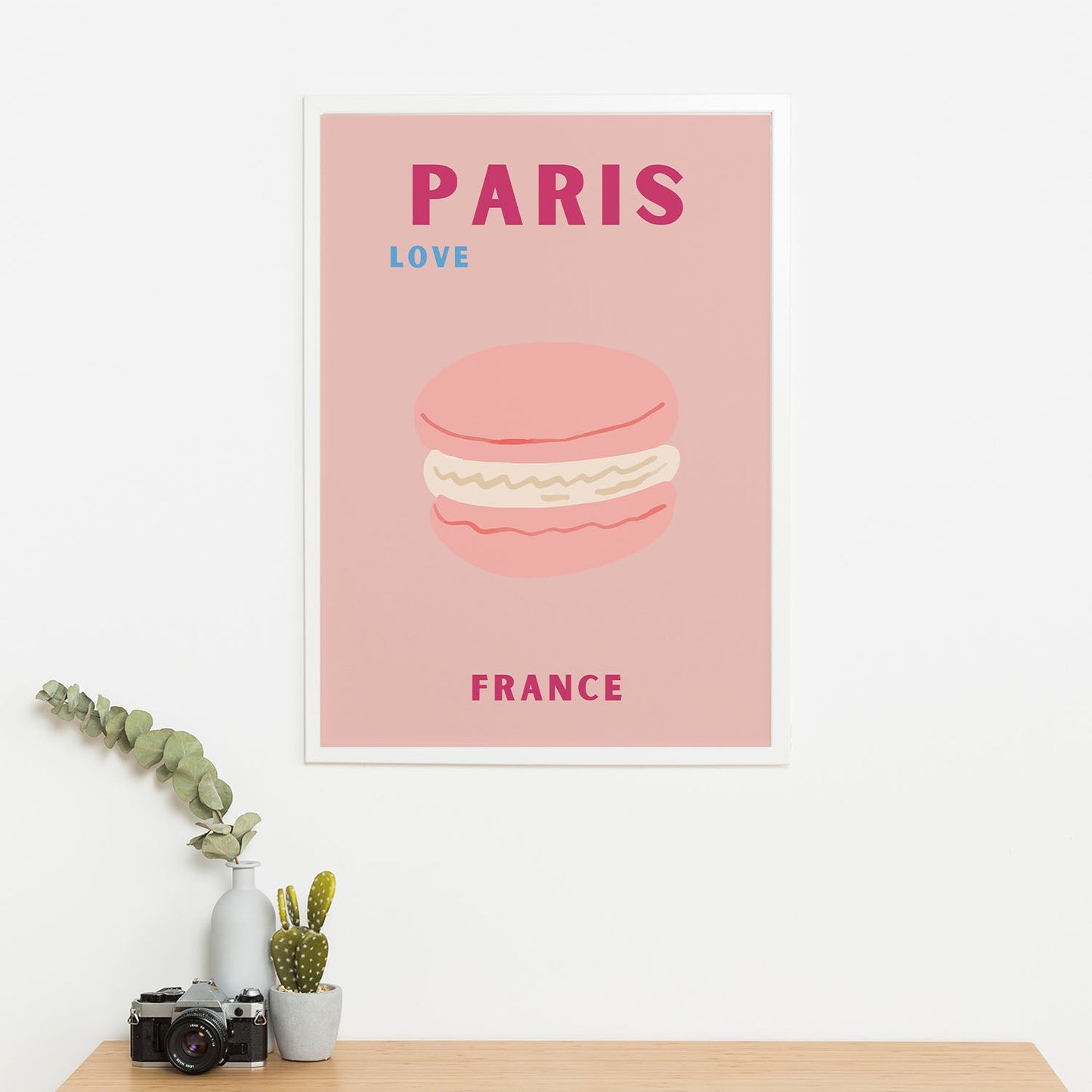 Wes Co Gallery Poster Paris Pink France Colorful Travel 16 x 20" Home Goods - Travel Illustrations Edge to edge Art Print