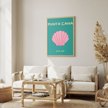 Wes Co Gallery Poster Punta Cana Colorful Travel 12 x 16" Home Goods - Travel Illustrations Edge to edge Art Print