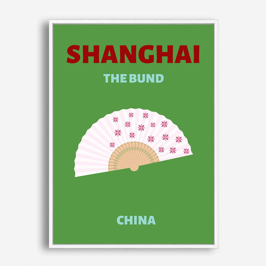 Wes Co Gallery Poster Shanghai China Colorful Travel 5 x 7" Home Goods - Travel Illustrations Edge to edge Art Print