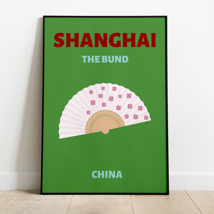 Wes Co Gallery Poster Shanghai China Colorful Travel 8 x 10" Home Goods - Travel Illustrations Edge to edge Art Print