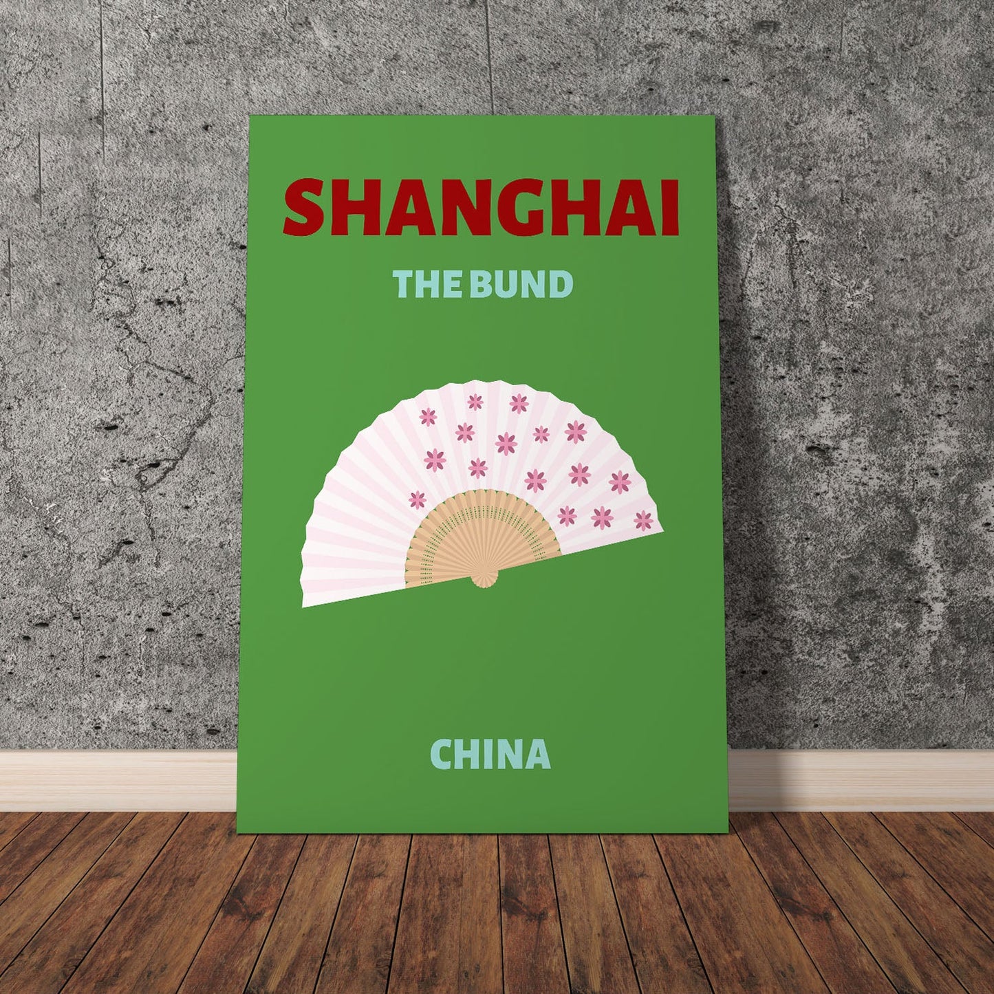 Wes Co Gallery Poster Shanghai China Colorful Travel 11 x 17" Home Goods - Travel Illustrations Edge to edge Art Print