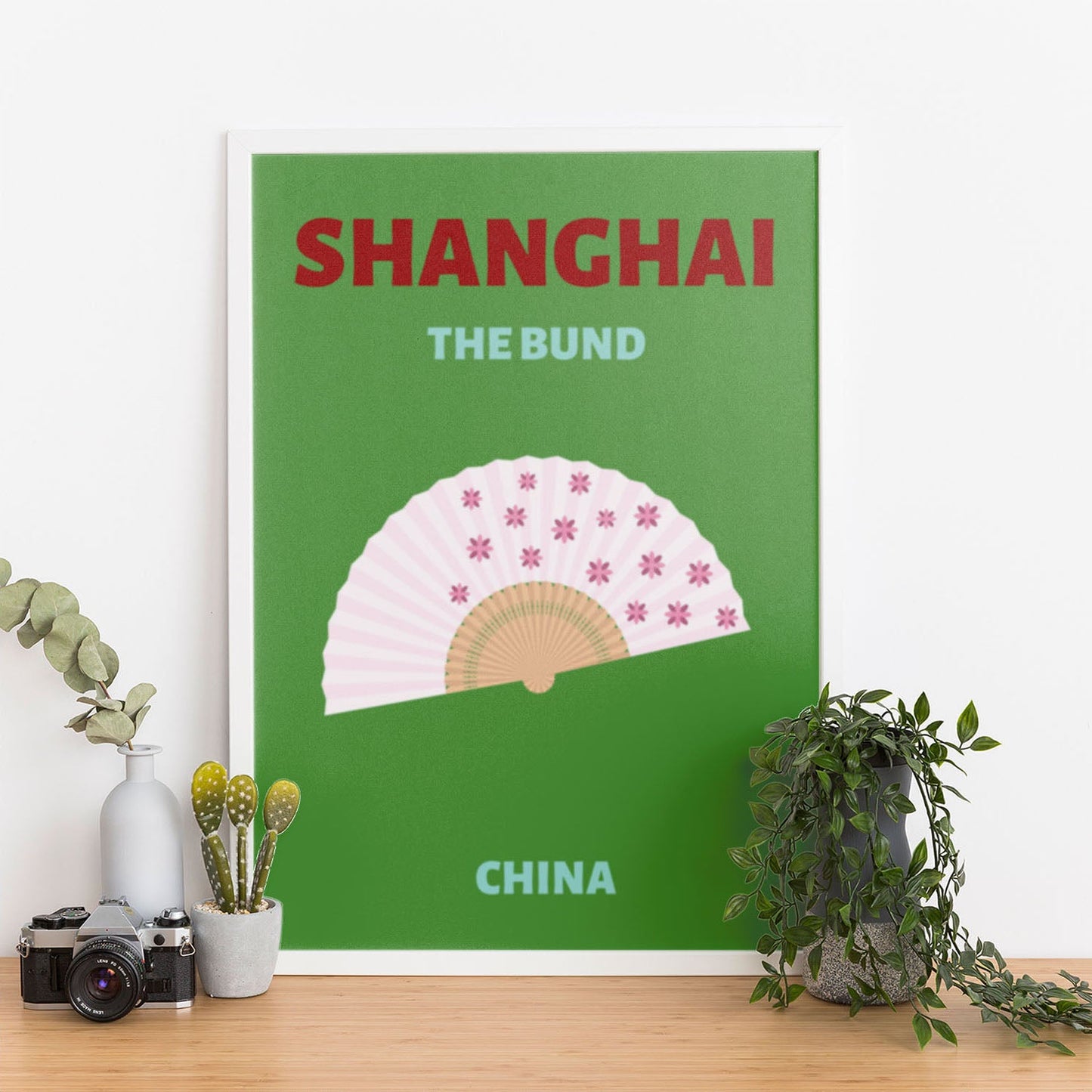 Wes Co Gallery Poster Shanghai China Colorful Travel 12 x 16" Home Goods - Travel Illustrations Edge to edge Art Print