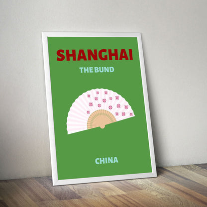 Wes Co Gallery Poster Shanghai China Colorful Travel 16 x 20" Home Goods - Travel Illustrations Edge to edge Art Print