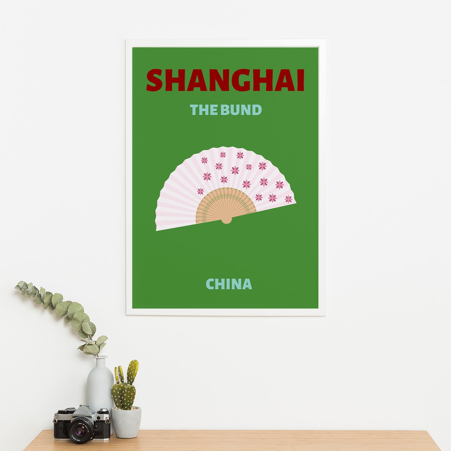 Wes Co Gallery Poster Shanghai China Colorful Travel 16 x 20" Home Goods - Travel Illustrations Edge to edge Art Print