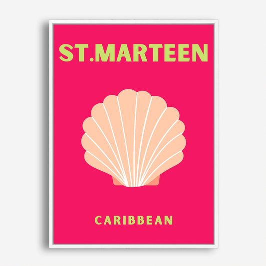 Wes Co Gallery Poster St Marteen Caribbean Colorful Travel 5 x 7" Home Goods - Travel Illustrations Edge to edge Art Print