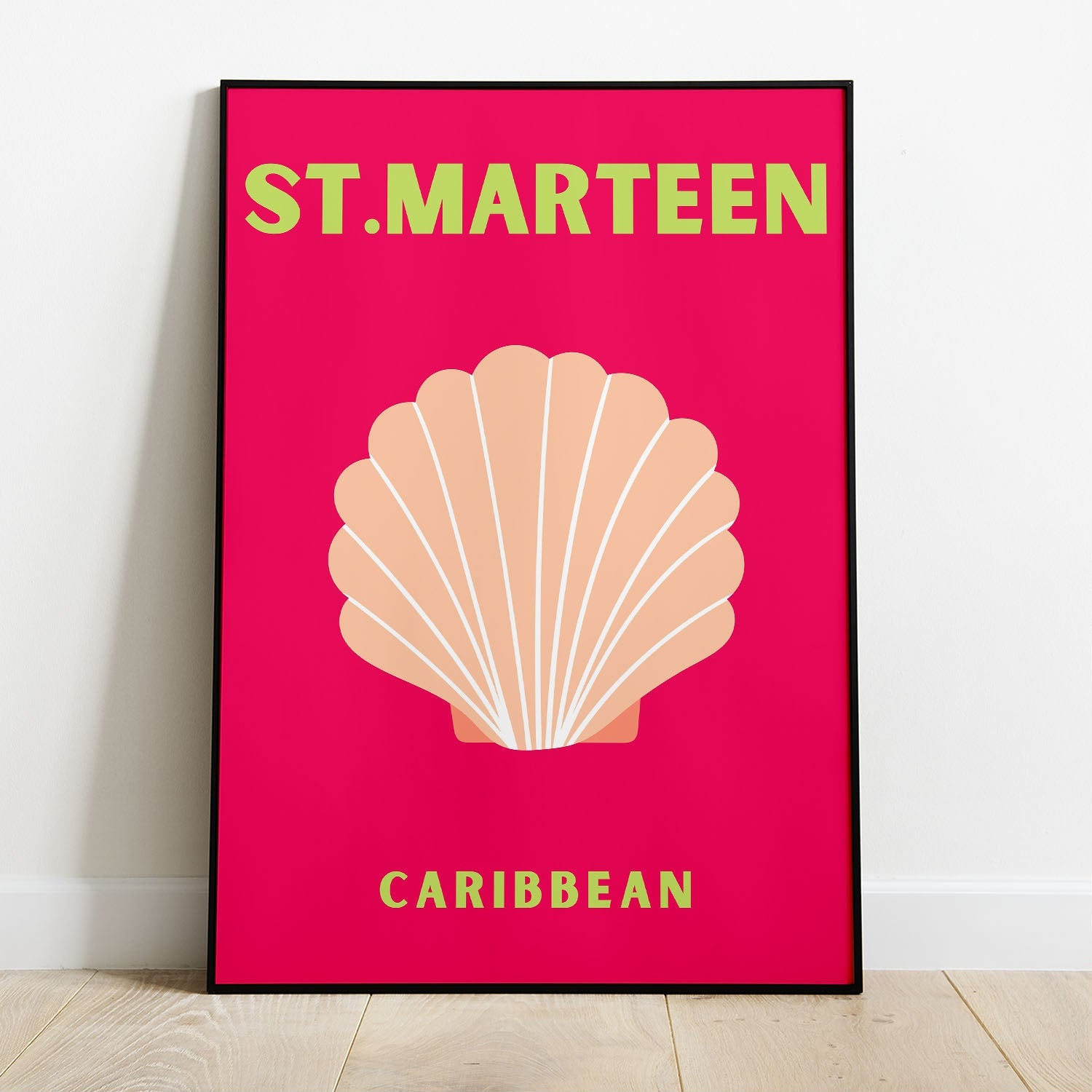 Wes Co Gallery Poster St Marteen Caribbean Colorful Travel 8 x 10" Home Goods - Travel Illustrations Edge to edge Art Print