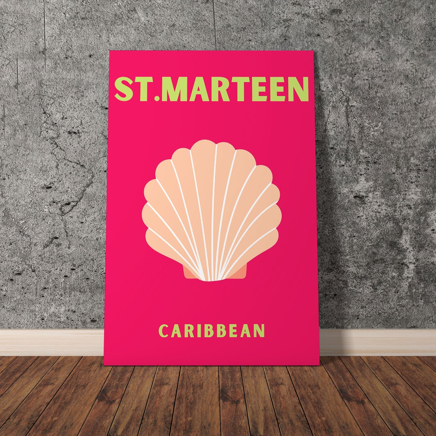 Wes Co Gallery Poster St Marteen Caribbean Colorful Travel 11 x 17" Home Goods - Travel Illustrations Edge to edge Art Print