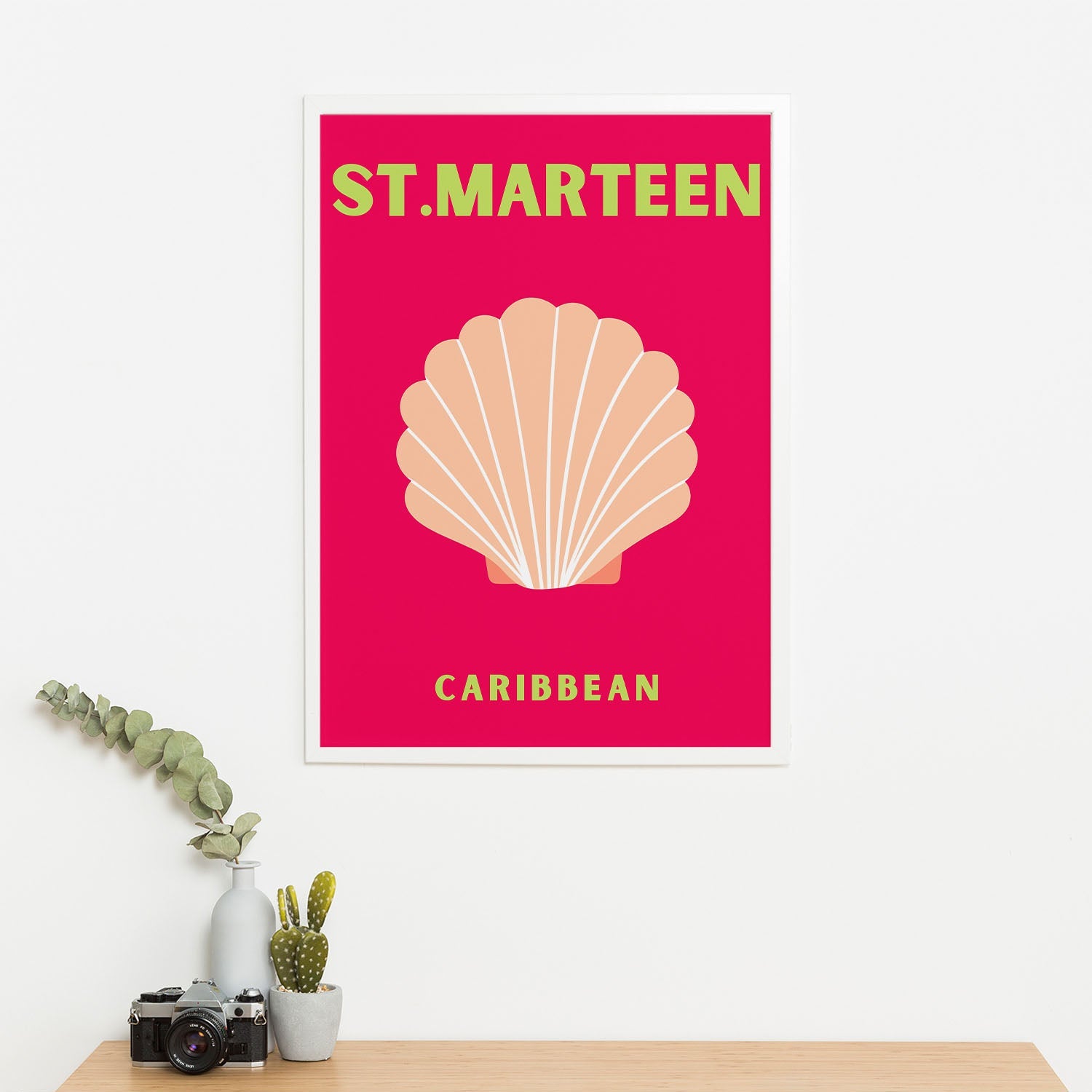 Wes Co Gallery Poster St Marteen Caribbean Colorful Travel 16 x 20" Home Goods - Travel Illustrations Edge to edge Art Print