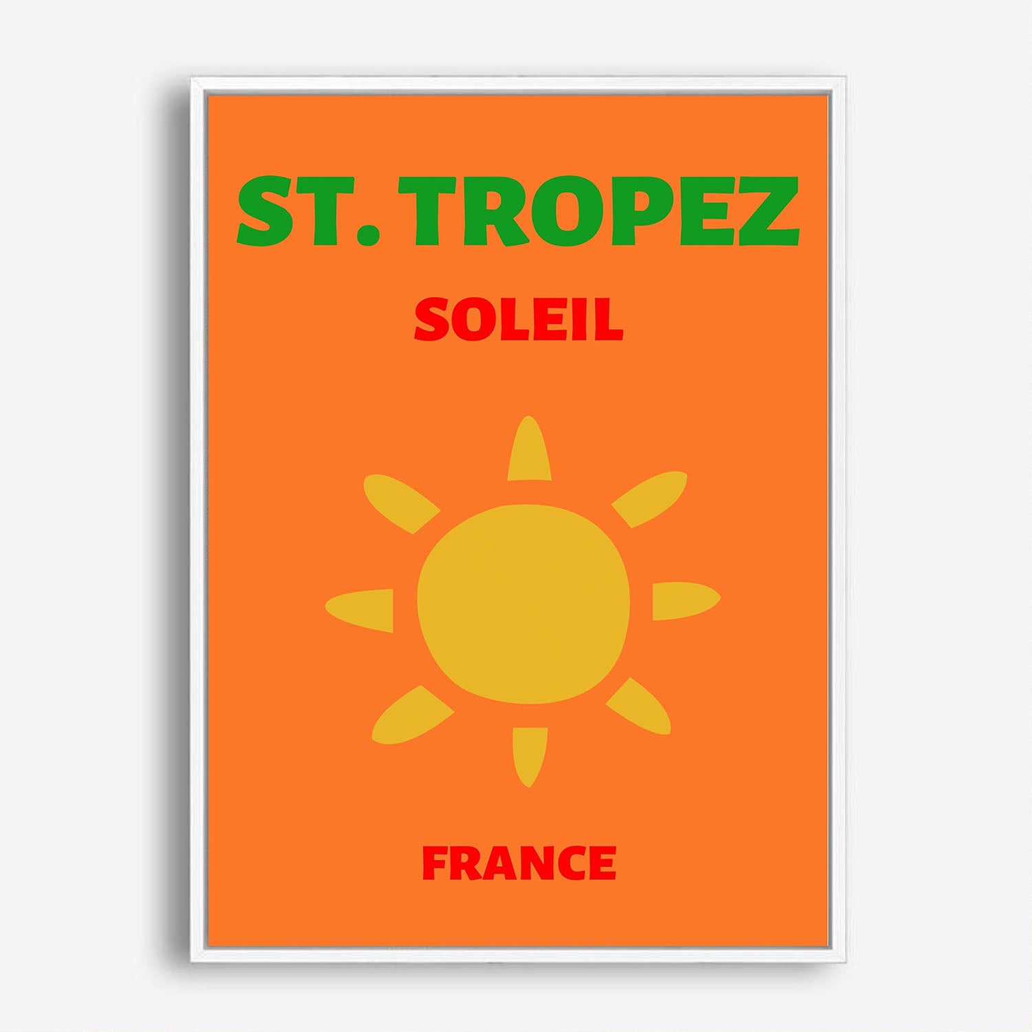 Wes Co Gallery Poster St Tropez Framce Colorful Travel 5 x 7" Home Goods - Travel Illustrations Edge to edge Art Print