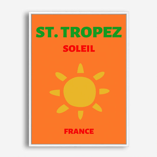 Wes Co Gallery Poster St Tropez Framce Colorful Travel 5 x 7" Home Goods - Travel Illustrations Edge to edge Art Print