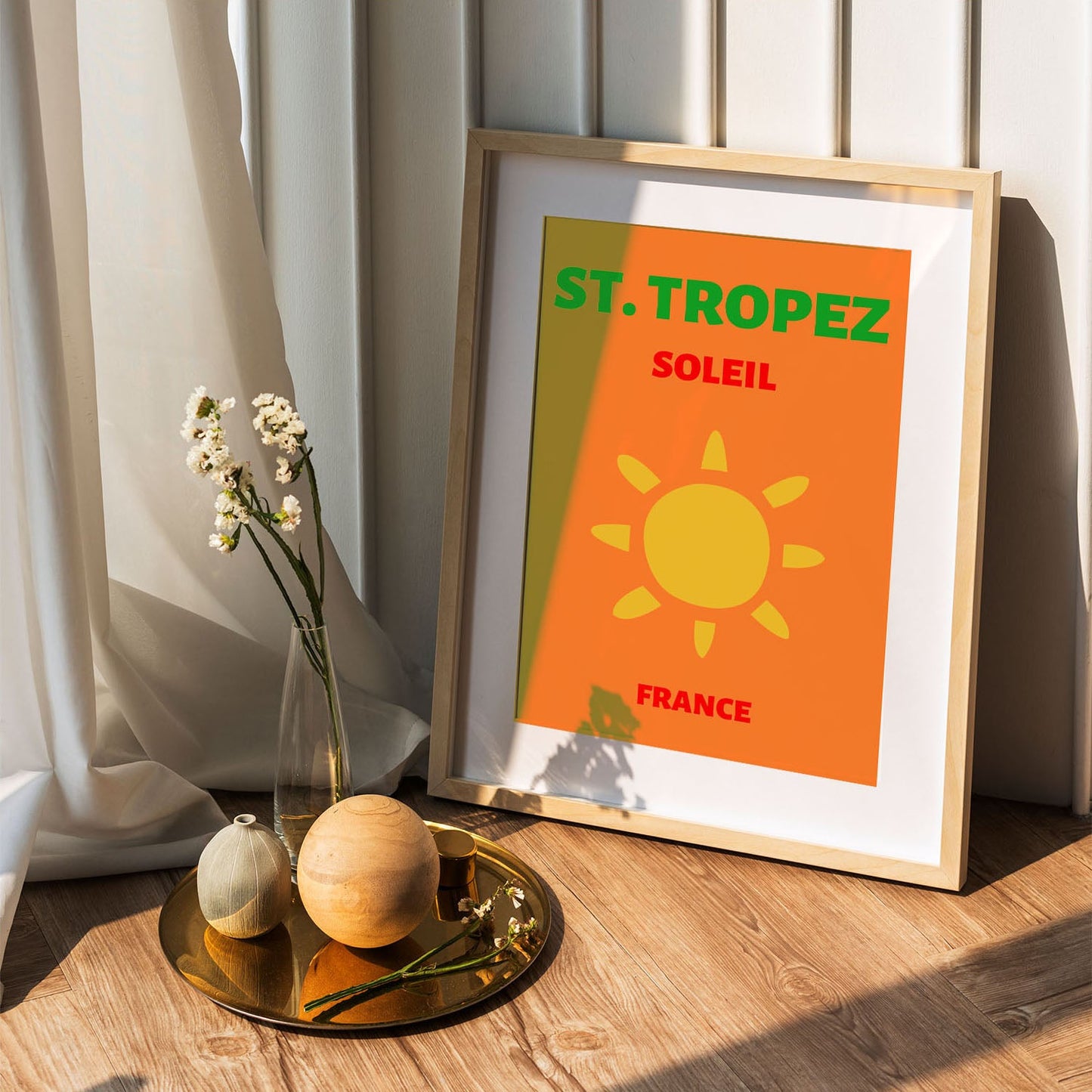 Wes Co Gallery Poster St Tropez Framce Colorful Travel 5 x 7" Home Goods - Travel Illustrations Edge to edge Art Print