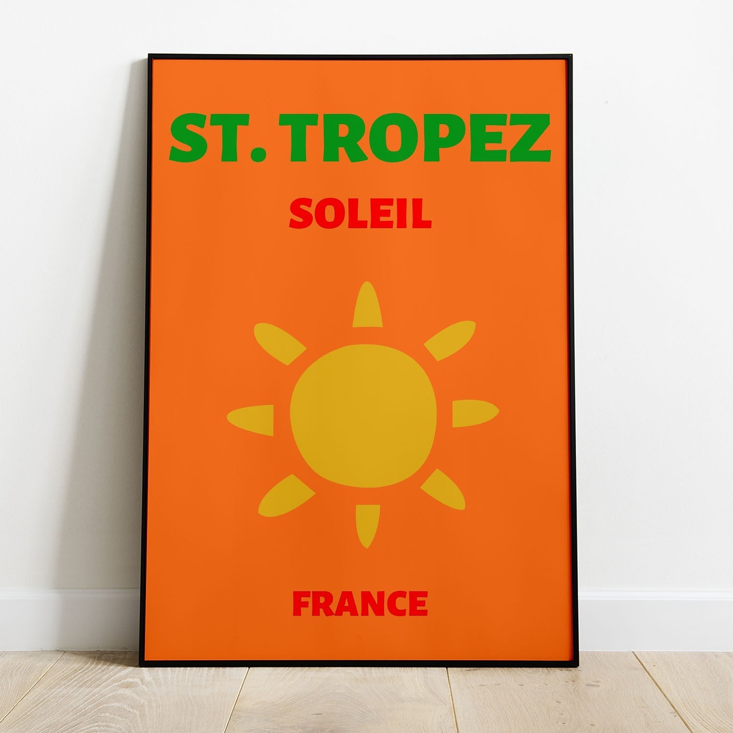 Wes Co Gallery Poster St Tropez Framce Colorful Travel 8 x 10" Home Goods - Travel Illustrations Edge to edge Art Print