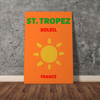 Wes Co Gallery Poster St Tropez Framce Colorful Travel 11 x 17" Home Goods - Travel Illustrations Edge to edge Art Print