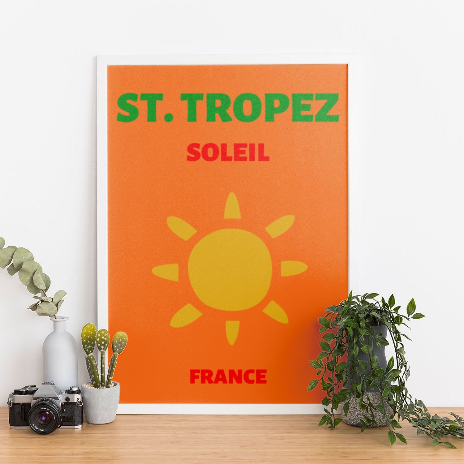 Wes Co Gallery Poster St Tropez Framce Colorful Travel 12 x 16" Home Goods - Travel Illustrations Edge to edge Art Print