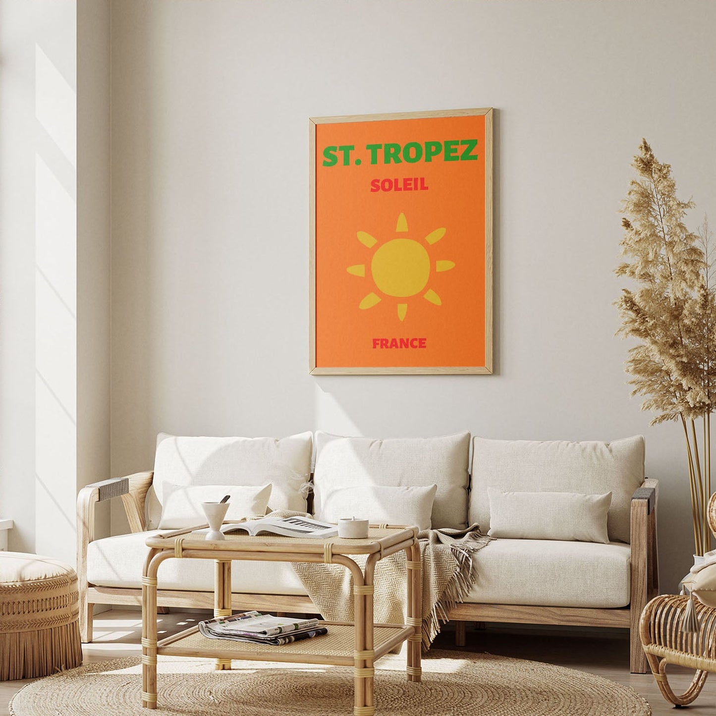 Wes Co Gallery Poster St Tropez Framce Colorful Travel 12 x 16" Home Goods - Travel Illustrations Edge to edge Art Print