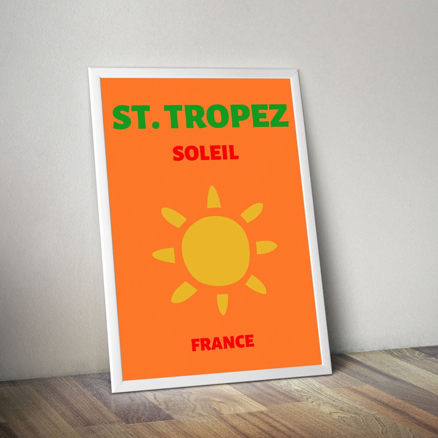 Wes Co Gallery Poster St Tropez Framce Colorful Travel 16 x 20" Home Goods - Travel Illustrations Edge to edge Art Print