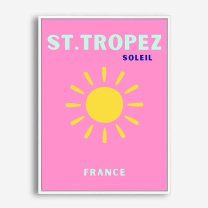 Wes Co Gallery Poster St Tropez Pink France Colorful Travel 5 x 7" Home Goods - Travel Illustrations Edge to edge Art Print