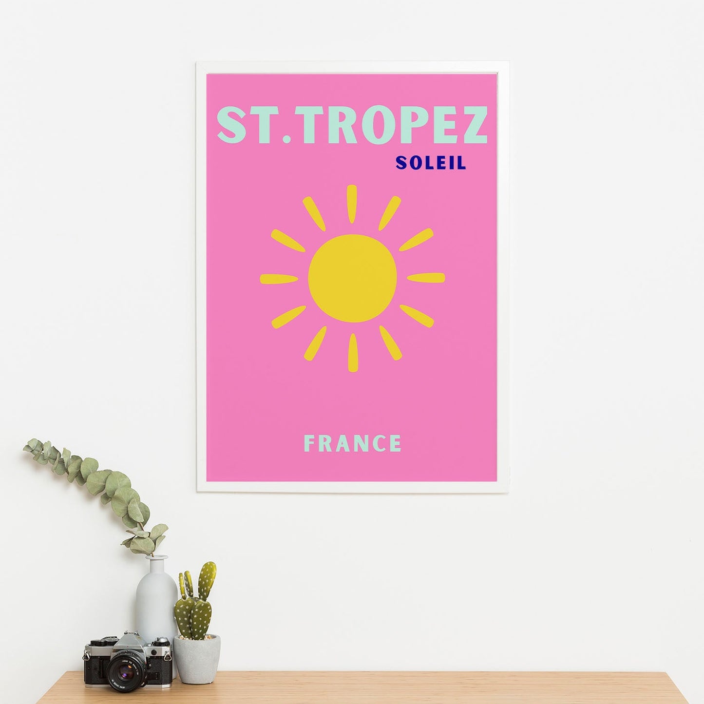 Wes Co Gallery Poster St Tropez Pink France Colorful Travel 16 x 20" Home Goods - Travel Illustrations Edge to edge Art Print