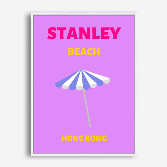 Wes Co Gallery Poster Stanely Beach Hong Kong Colorful Travel 5 x 7" Home Goods - Travel Illustrations Edge to edge Art Print