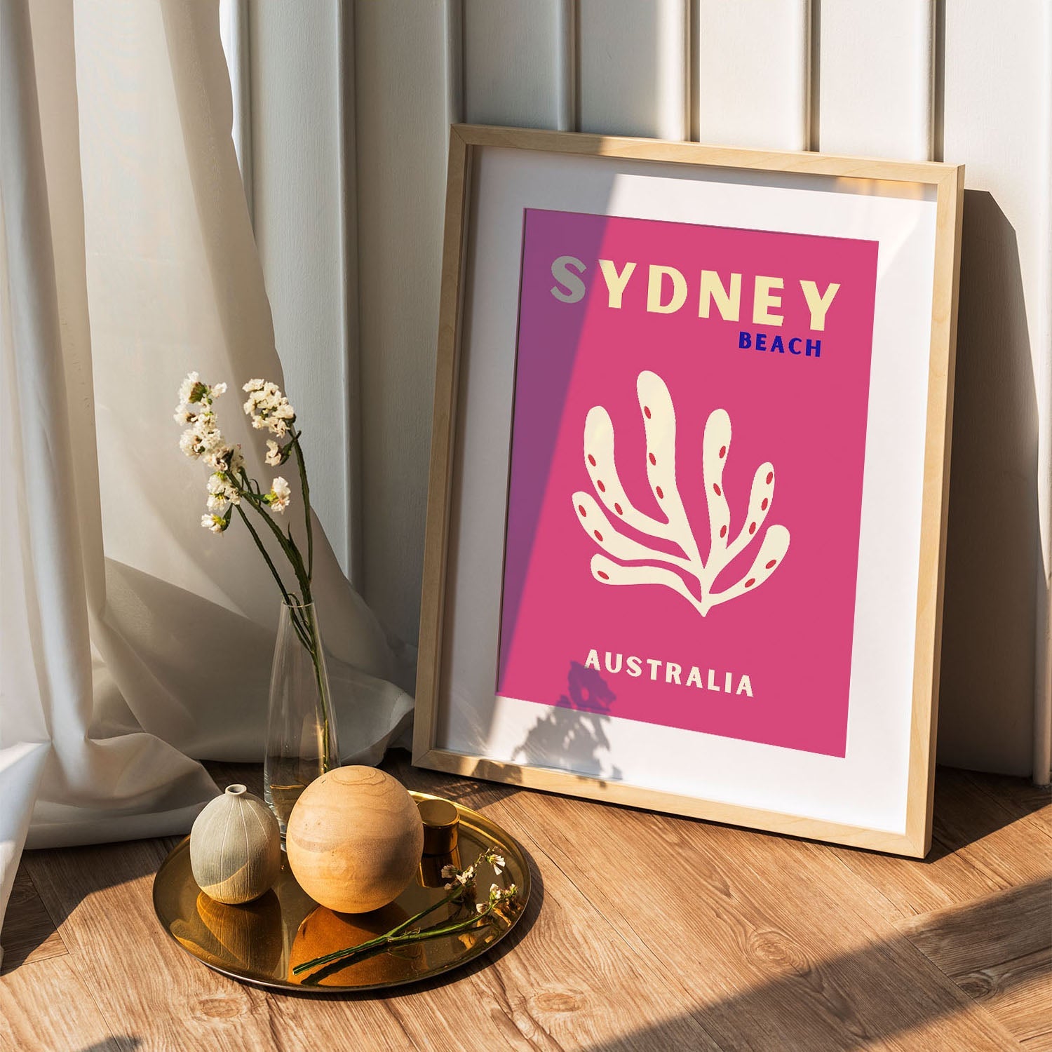 Wes Co Gallery Poster Sydney Beach Australia Colorful Travel 5 x 7" Home Goods - Travel Illustrations Edge to edge Art Print