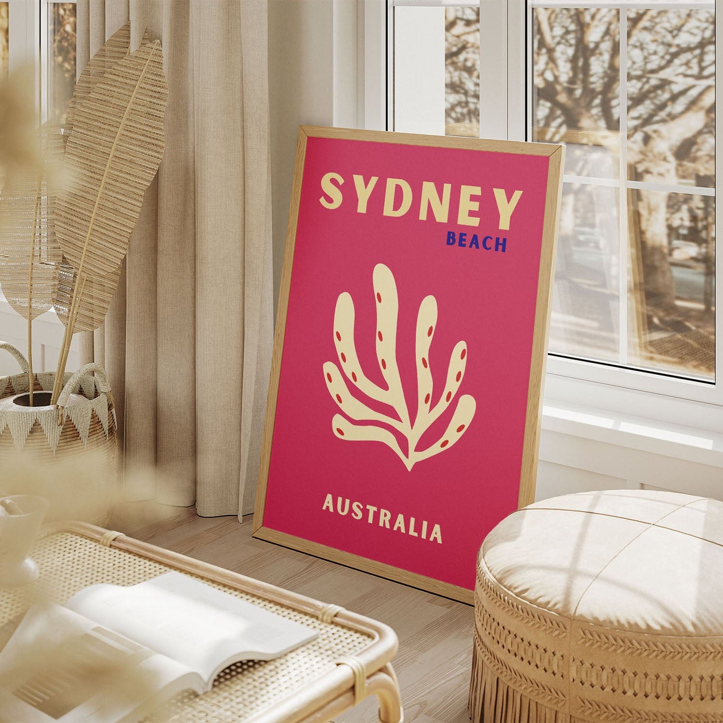 Wes Co Gallery Poster Sydney Beach Australia Colorful Travel 11 x 17" Home Goods - Travel Illustrations Edge to edge Art Print