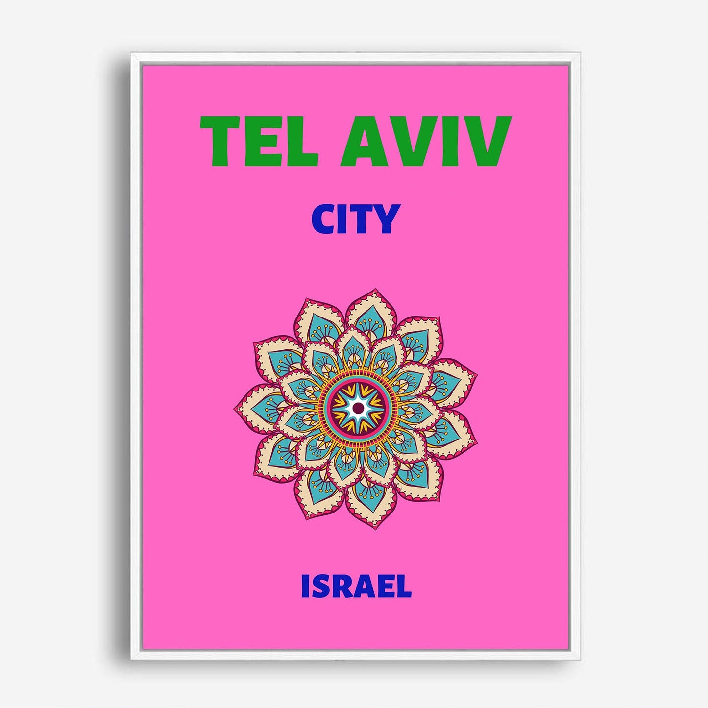 Wes Co Gallery Poster Tel Aviv City Israel Colorful Travel 5 x 7" Home Goods - Travel Illustrations Edge to edge Art Print