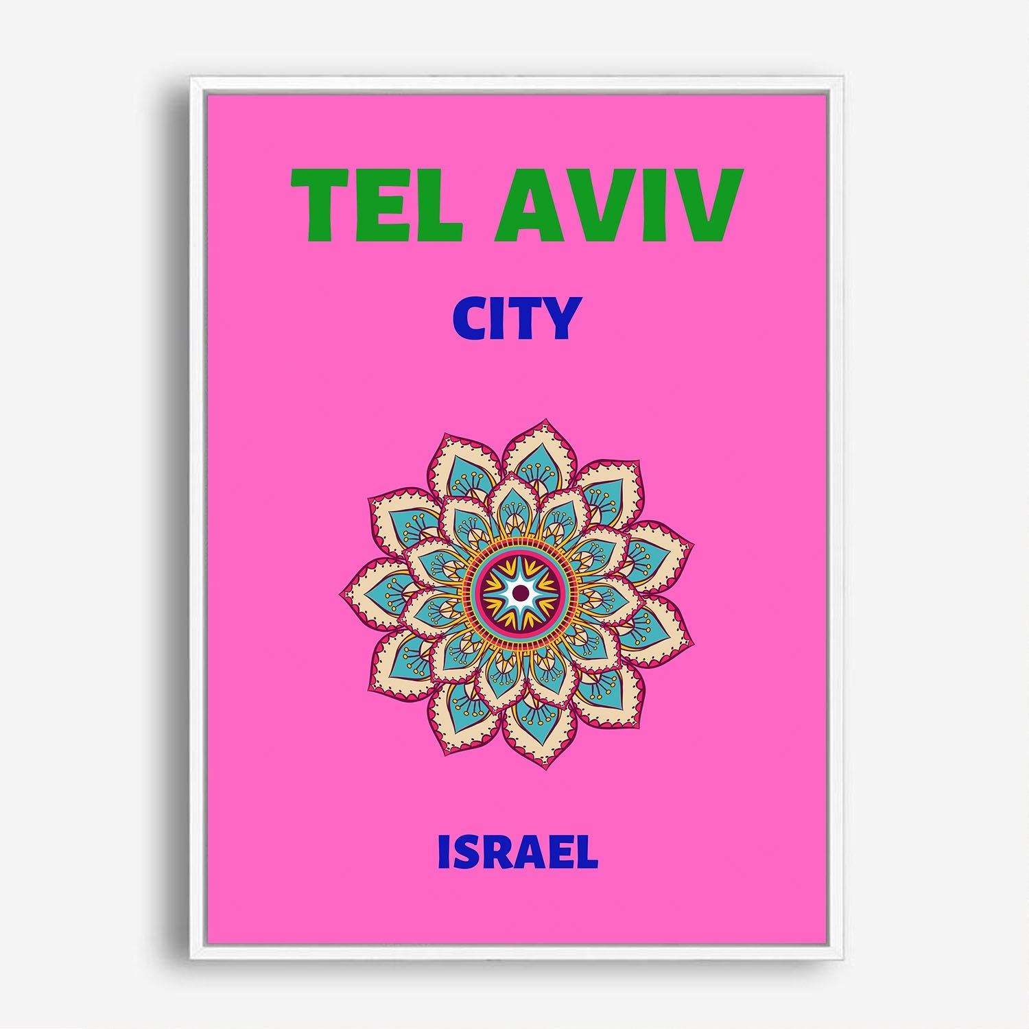 Wes Co Gallery Poster Tel Aviv City Israel Colorful Travel 5 x 7" Home Goods - Travel Illustrations Edge to edge Art Print