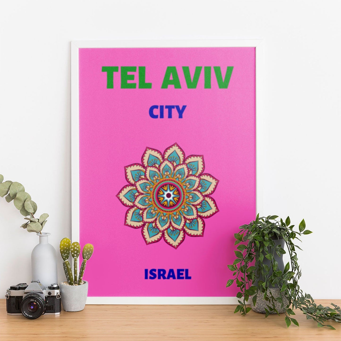 Wes Co Gallery Poster Tel Aviv City Israel Colorful Travel 12 x 16" Home Goods - Travel Illustrations Edge to edge Art Print