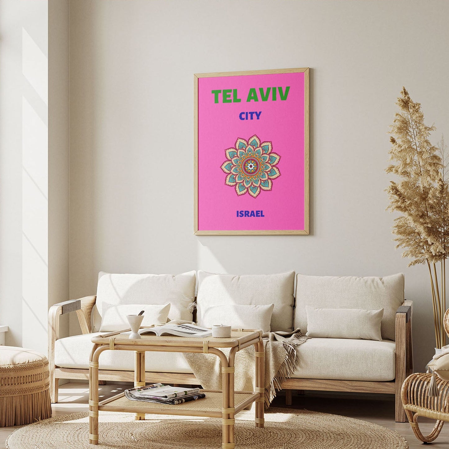 Wes Co Gallery Poster Tel Aviv City Israel Colorful Travel 12 x 16" Home Goods - Travel Illustrations Edge to edge Art Print