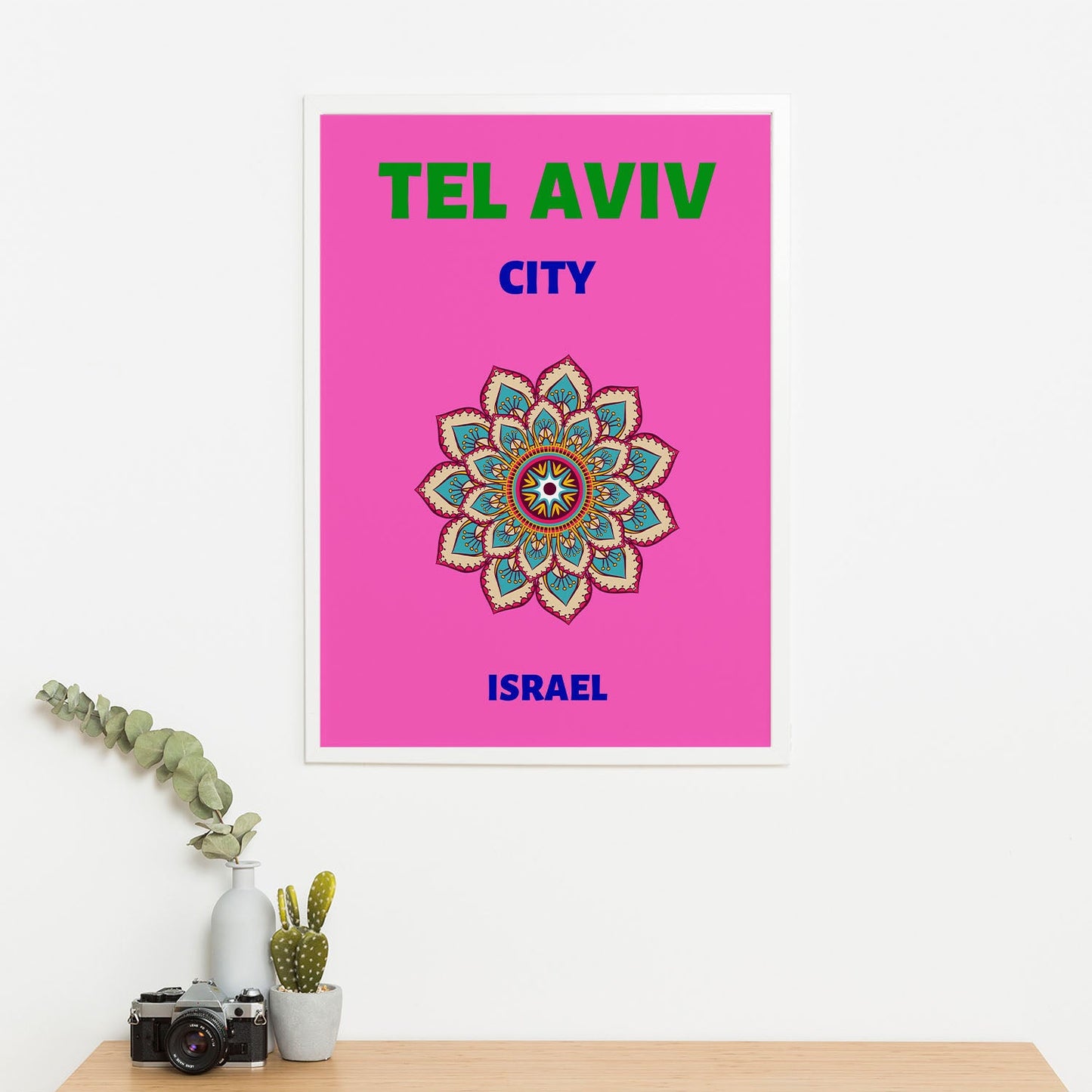 Wes Co Gallery Poster Tel Aviv City Israel Colorful Travel 16 x 20" Home Goods - Travel Illustrations Edge to edge Art Print