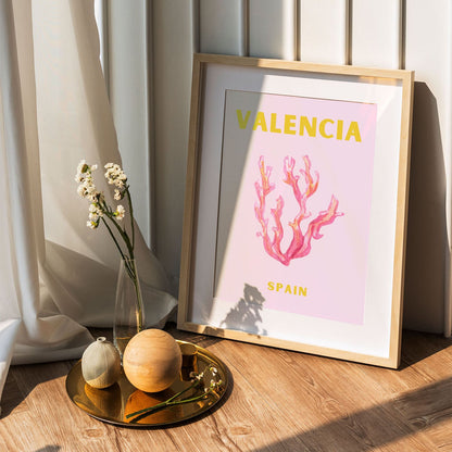 Wes Co Gallery Poster Valencia Spain Colorful Travel 5 x 7" Home Goods - Travel Illustrations Edge to edge Art Print