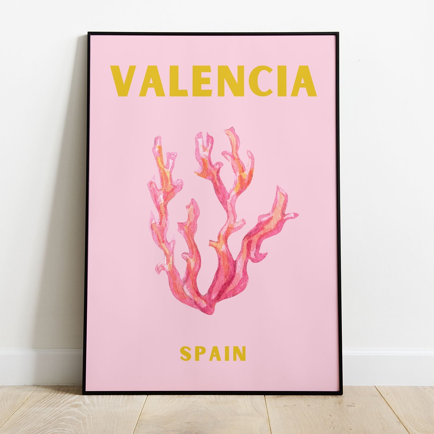 Wes Co Gallery Poster Valencia Spain Colorful Travel 8 x 10" Home Goods - Travel Illustrations Edge to edge Art Print