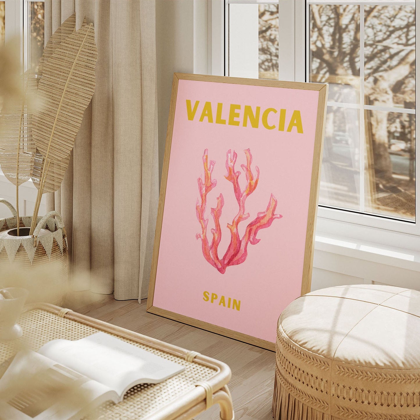 Wes Co Gallery Poster Valencia Spain Colorful Travel 11 x 17" Home Goods - Travel Illustrations Edge to edge Art Print