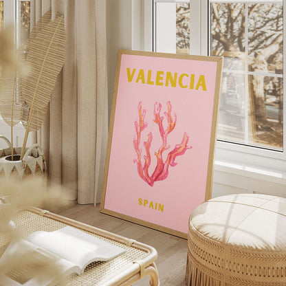 Wes Co Gallery Poster Valencia Spain Colorful Travel 11 x 17" Home Goods - Travel Illustrations Edge to edge Art Print