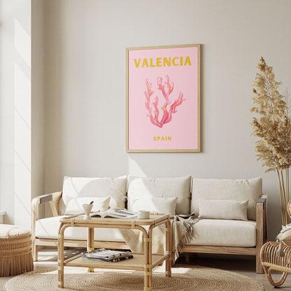 Wes Co Gallery Poster Valencia Spain Colorful Travel 12 x 16" Home Goods - Travel Illustrations Edge to edge Art Print