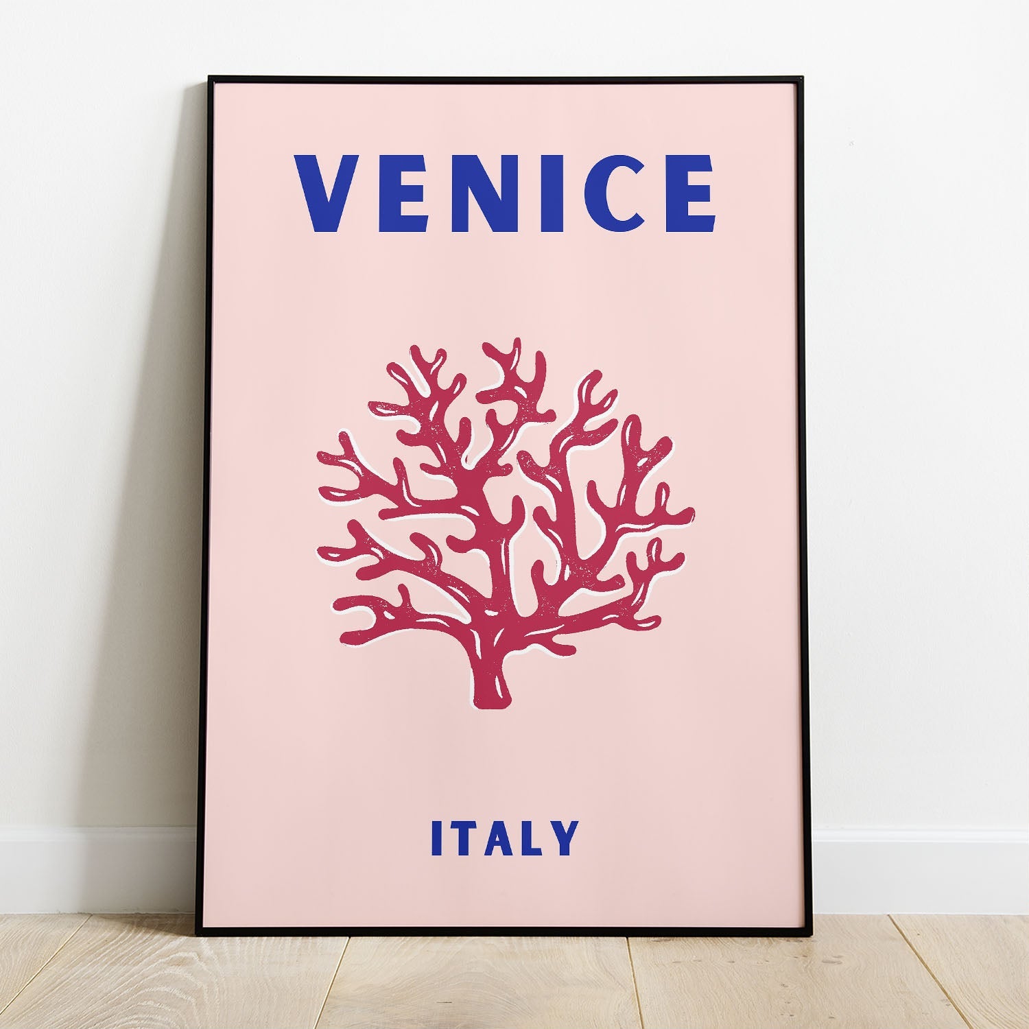 Wes Co Gallery Poster Venice Pink Italy Colorful Travel 8 x 10" Home Goods - Travel Illustrations Edge to edge Art Print