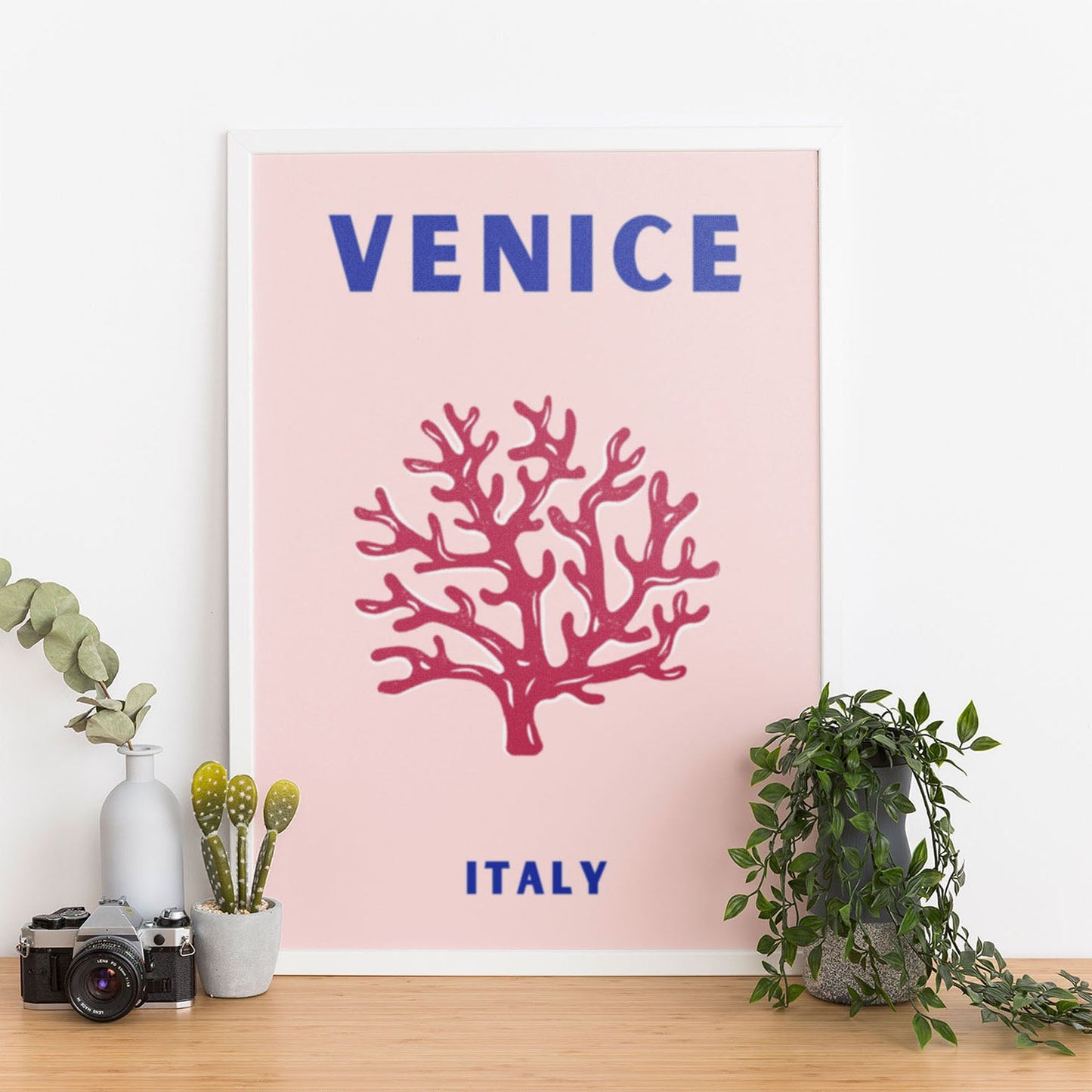 Wes Co Gallery Poster Venice Pink Italy Colorful Travel 12 x 16" Home Goods - Travel Illustrations Edge to edge Art Print