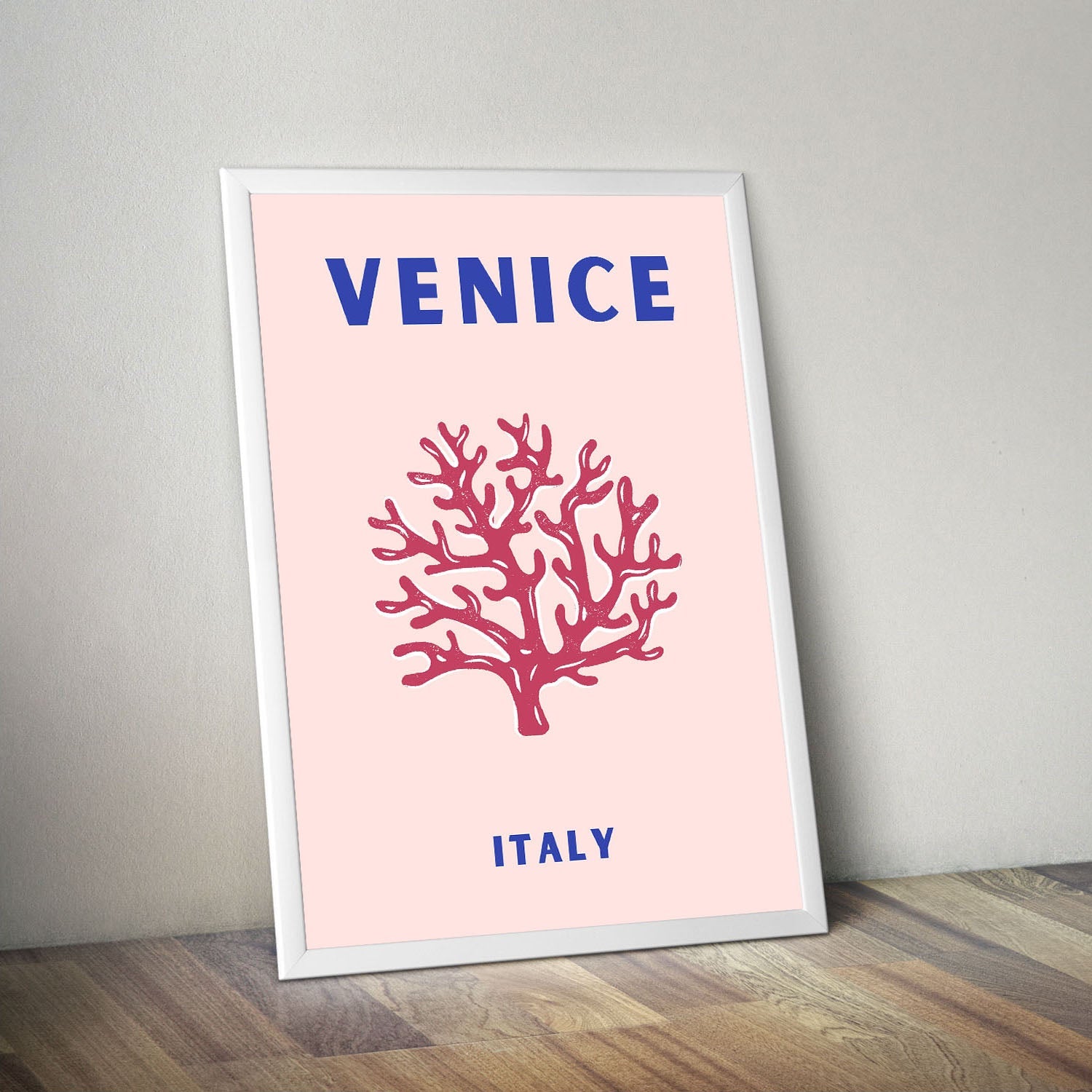 Wes Co Gallery Poster Venice Pink Italy Colorful Travel 16 x 20" Home Goods - Travel Illustrations Edge to edge Art Print