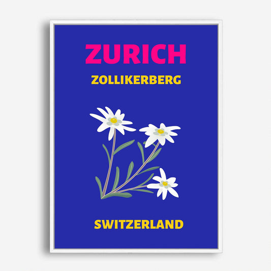 Wes Co Gallery Poster Zurich Switzterland Colorful Travel 5 x 7" Home Goods - Travel Illustrations Edge to edge Art Print