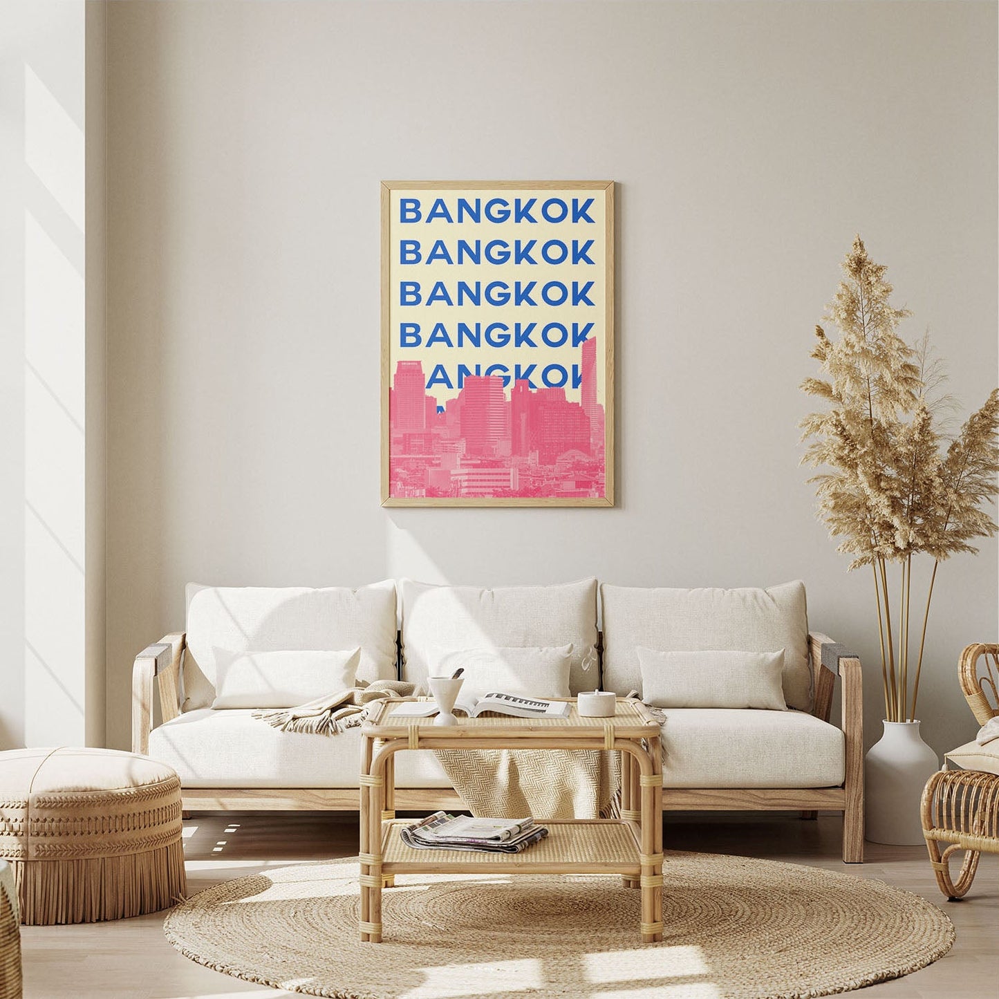 Wes Co Gallery Poster Bangkok City Colorful Travel 8 x 10" Home Goods - Travel Illustrations Edge to edge Art Print