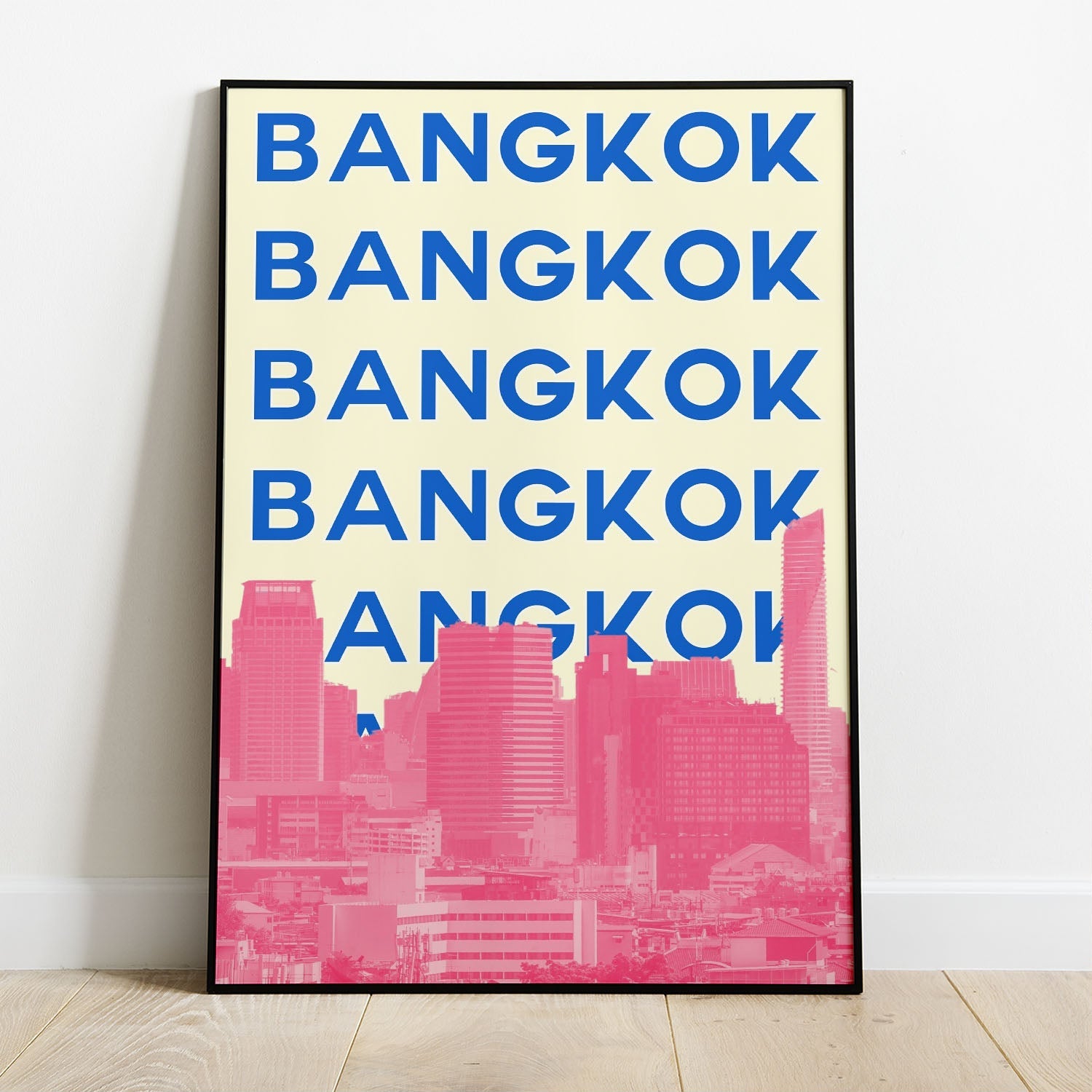 Wes Co Gallery Poster Bangkok City Colorful Travel 8 x 10" Home Goods - Travel Illustrations Edge to edge Art Print