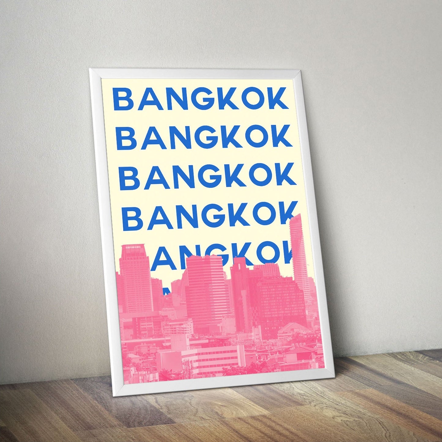 Wes Co Gallery Poster Bangkok City Colorful Travel 16 x 20" Home Goods - Travel Illustrations Edge to edge Art Print