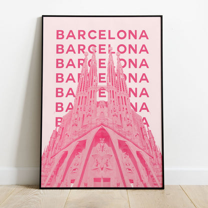 Wes Co Gallery Poster Barcelona City Colorful Travel 8 x 10" Home Goods - Travel Illustrations Edge to edge Art Print