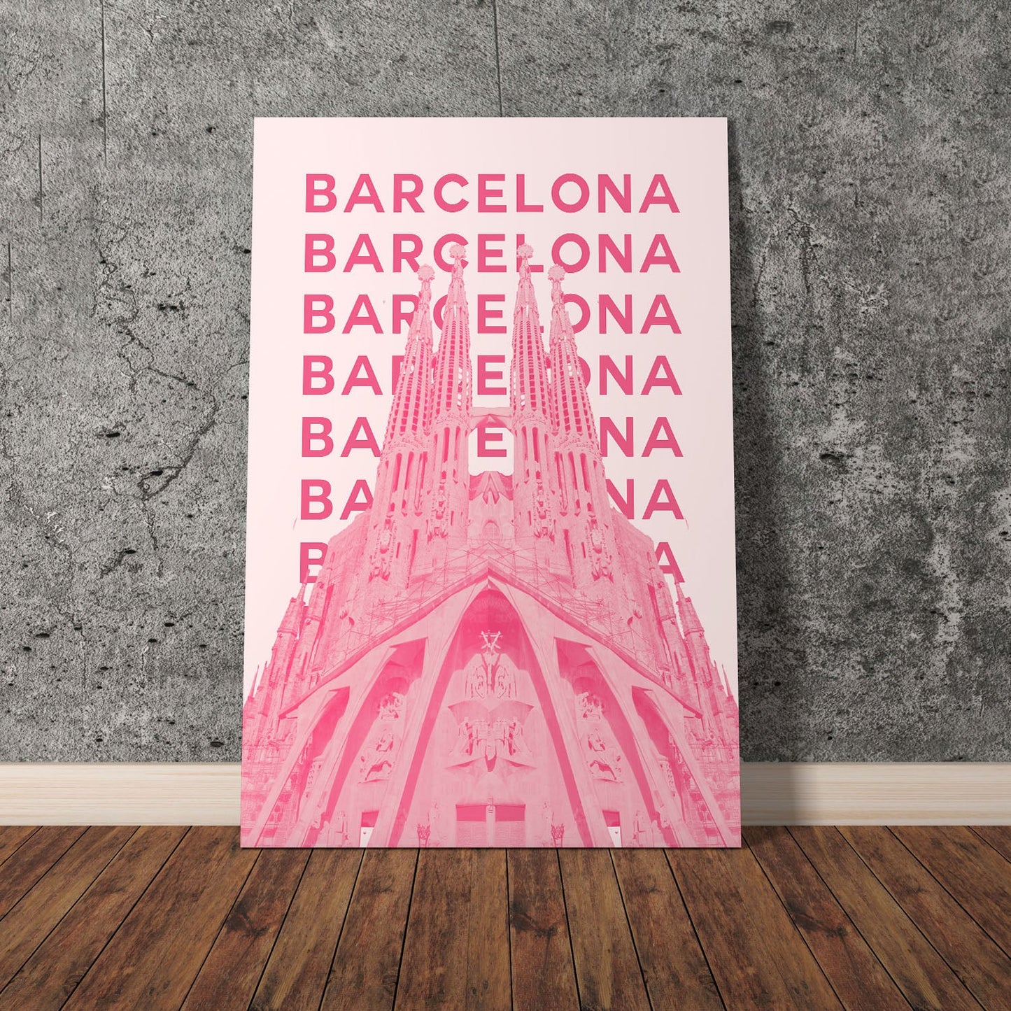 Wes Co Gallery Poster Barcelona City Colorful Travel 11 x 17" Home Goods - Travel Illustrations Edge to edge Art Print