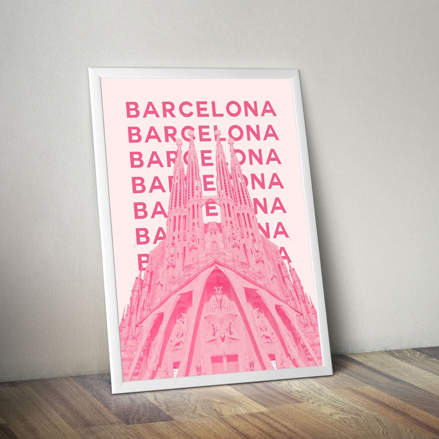 Wes Co Gallery Poster Barcelona City Colorful Travel 16 x 20" Home Goods - Travel Illustrations Edge to edge Art Print