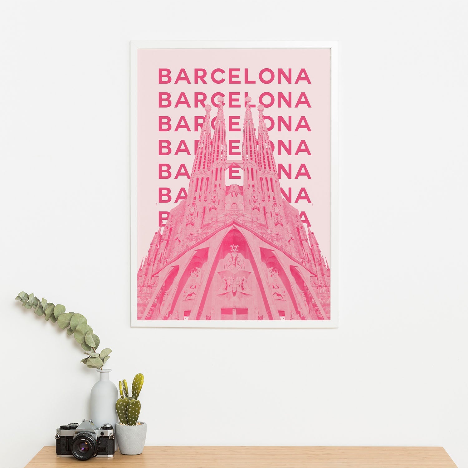 Wes Co Gallery Poster Barcelona City Colorful Travel 16 x 20" Home Goods - Travel Illustrations Edge to edge Art Print