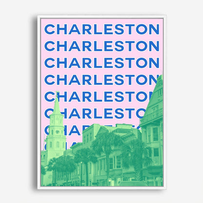 Wes Co Gallery Poster Charleston City Colorful Travel 5 x 7" Home Goods - Travel Illustrations Edge to edge Art Print